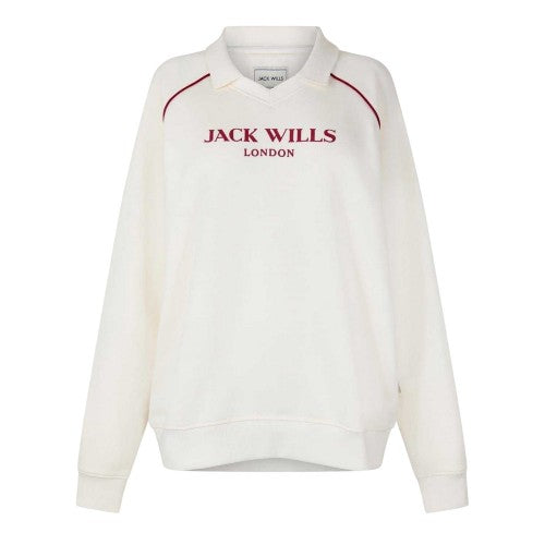 Front - Jack Wills Womens/Ladies Relaxed Fit Polo Sweatshirt