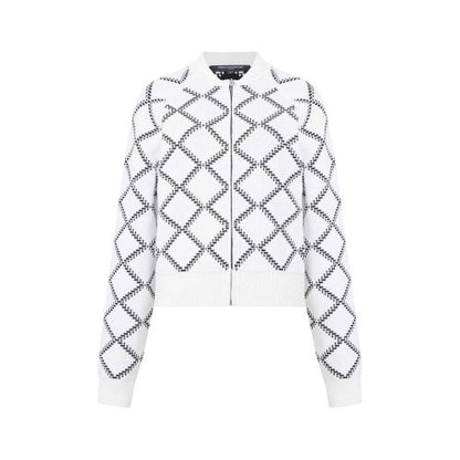 Front - French Connection Womens/Ladies Checked Reversible Relaxed Fit Cardigan