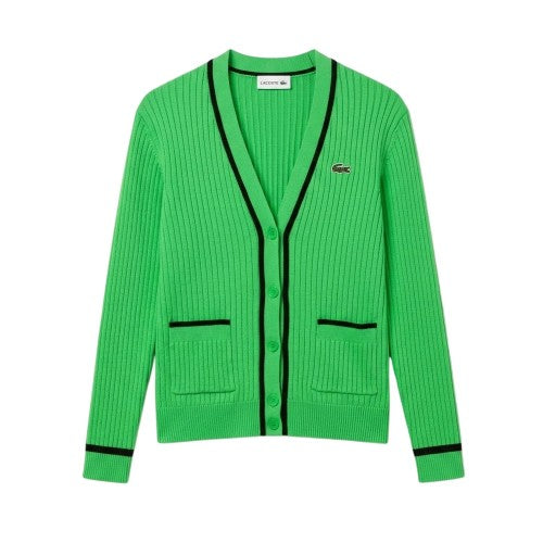 Front - Lacoste Womens/Ladies V Neck Regular Cardigan