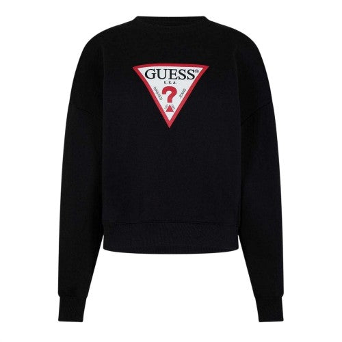 Front - Guess Womens/Ladies Icon Crew Neck Relaxed Fit Jumper