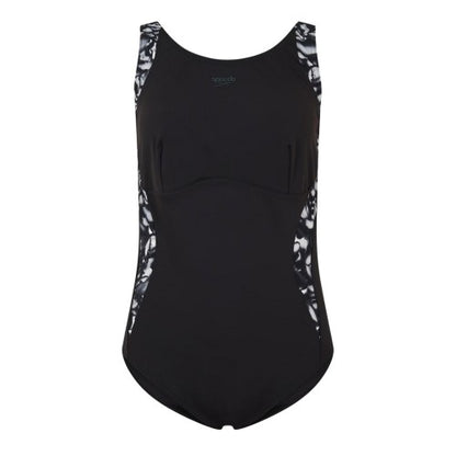 Front - Speedo Womens/Ladies Logo One Piece Swimsuit