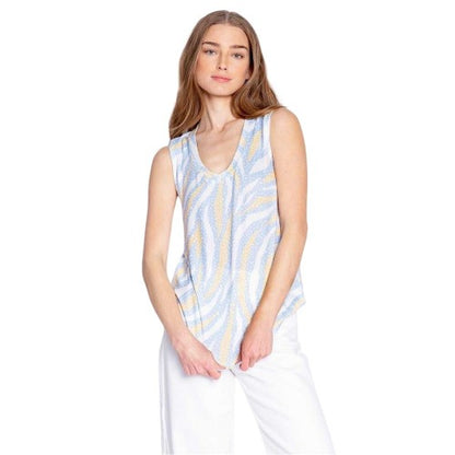 Front - PJ Salvage Womens/Ladies Zebra Print Sleeveless Tank Top