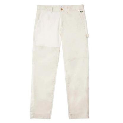 Front - Lacoste Mens Live Heritage Organic Cotton Patchwork Trousers
