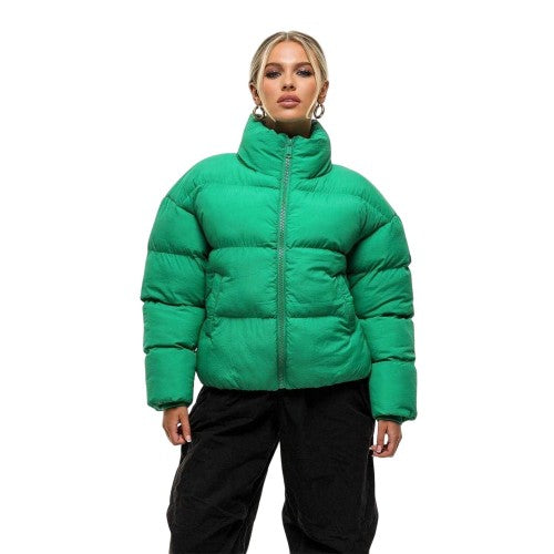 Front - Good For Nothing Womens/Ladies Funnel Neck Oversized Puffer Jacket