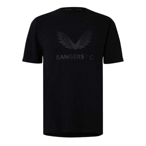 Front - Castore Mens Rangers FC Logo Regular T-Shirt