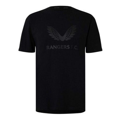 Front - Castore Mens Rangers FC Logo Regular T-Shirt