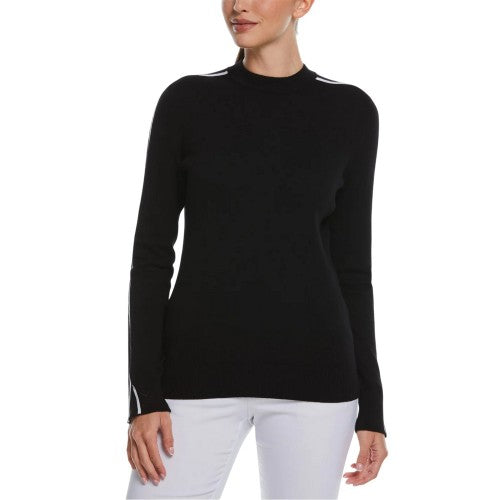 Front - Callaway Womens/Ladies Striped Mock Neck Sweater Top