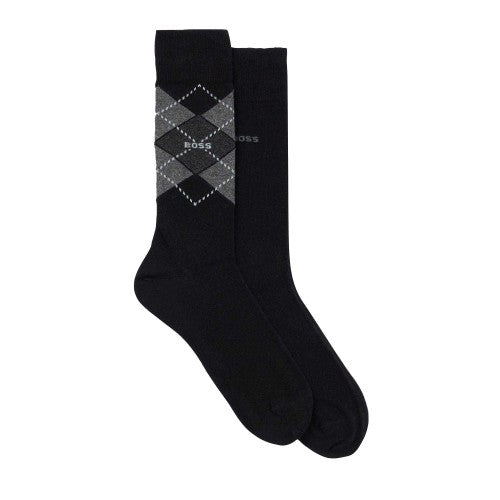 Front - Boss Mens Argyle Crew Socks (Pack of 2)