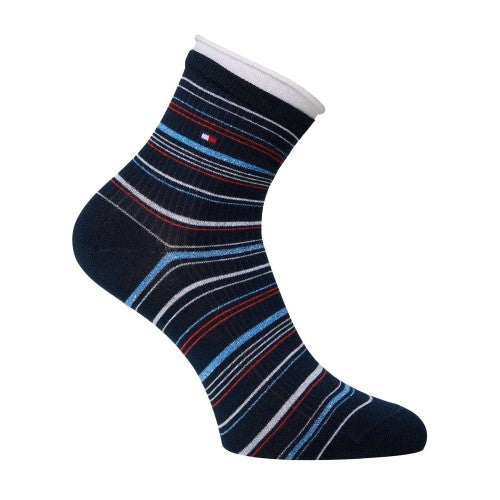 Front - Tommy Hilfiger Mens Striped Ankle Socks (Pack of 2)