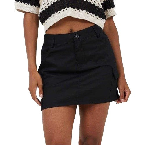 Front - Brave Soul Womens/Ladies Denim Cargo Pocket Mini Skirt