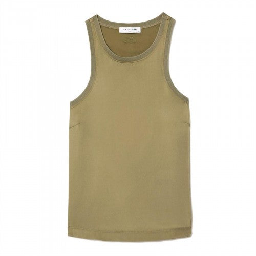Front - Lacoste Womens/Ladies Fluid Satin Tank Top