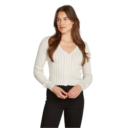 Front - Calvin Klein Womens/Ladies Ribbed V Neck Regular Cardigan