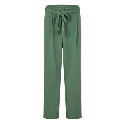 Front - Vila Womens/Ladies Viclva Plain Tie Belt Straight Trousers