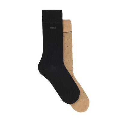 Front - Boss Mens Polka Dot Bamboo Crew Socks (Pack of 2)