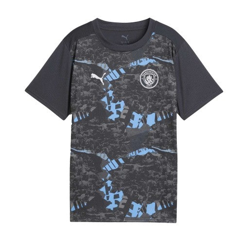 Front - Puma Childrens/Kids Prematch 24/25 Manchester City FC Football Shirt