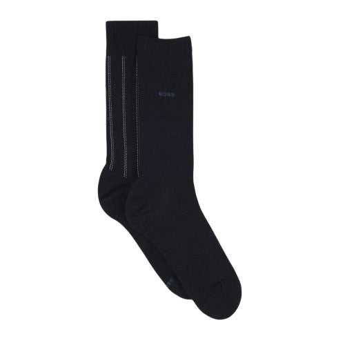 Front - Boss Mens Pinstripe Crew Socks (Pack of 2)