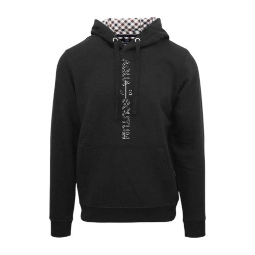 Front - Aquascutum Mens Lettering Pullover Hoodie
