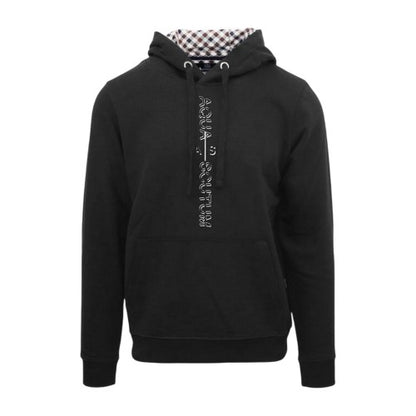 Front - Aquascutum Mens Lettering Pullover Hoodie