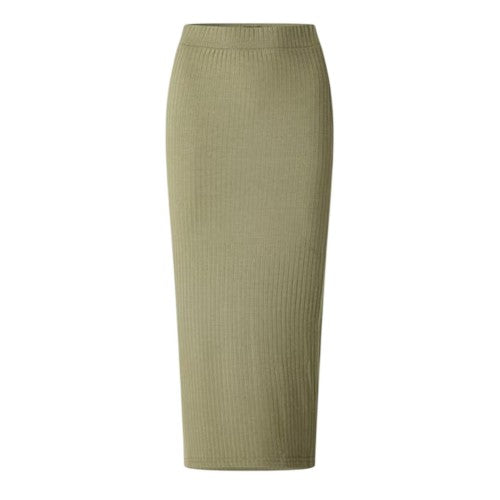 Front - Pieces Womens/Ladies Ribbed Midi Skirt