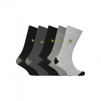 Front - Lyle & Scott Mens Contrast Crew Socks (Pack of 5)