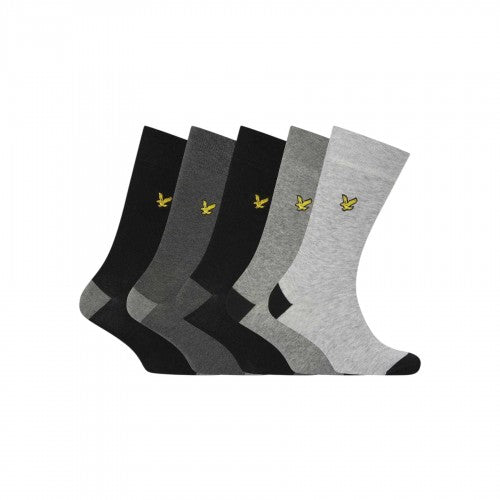 Front - Lyle & Scott Mens Contrast Crew Socks (Pack of 5)