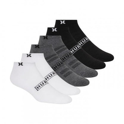 Front - Hurley Mens Low Cut Ankle Socks (Pack of 6)