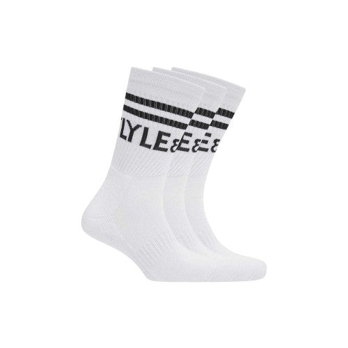 Front - Lyle & Scott Mens Logo Crew Socks (Pack of 3)