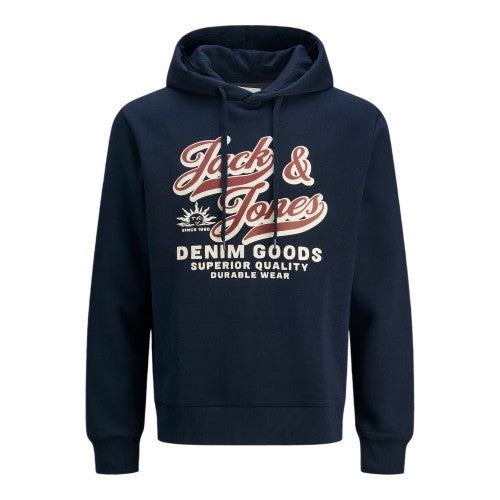 Front - Jack And Jones Mens Denim Goods Hoodie