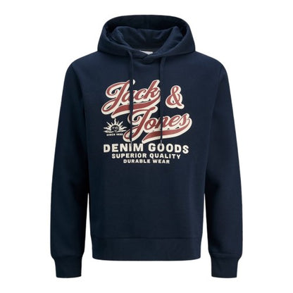 Front - Jack And Jones Mens Denim Goods Hoodie