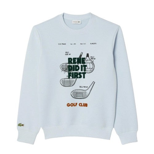 Front - Lacoste Mens Printed Pique Sweatshirt