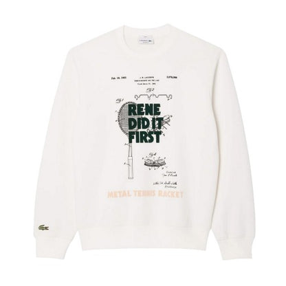 Front - Lacoste Mens Patent Print Pique Sweatshirt