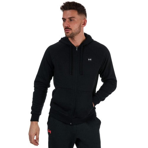 Front - Under Armour Mens Rival Fleece Full Zip Hoodie