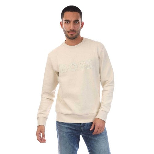 Front - Boss Mens Logo Stretch Sweatshirt