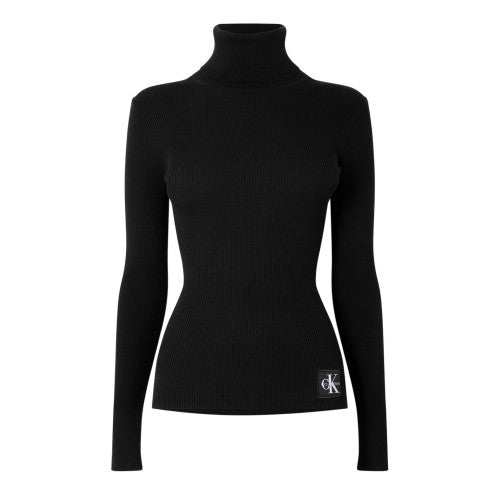 Front - Calvin Klein Womens/Ladies Turtle Neck Slim Long-Sleeved Sweater Top