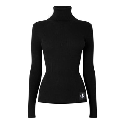 Front - Calvin Klein Womens/Ladies Turtle Neck Slim Long-Sleeved Sweater Top