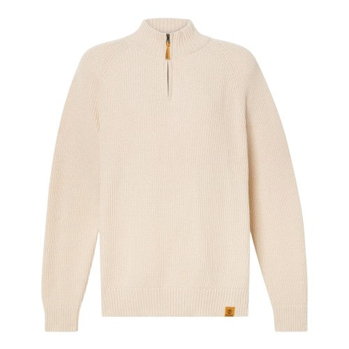 Front - Timberland Mens Ribbed Zip Neck Jumper
