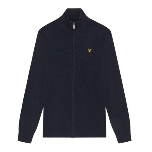 Front - Lyle & Scott Mens Ribbed Zip Neck Long-Sleeved Sweater Top