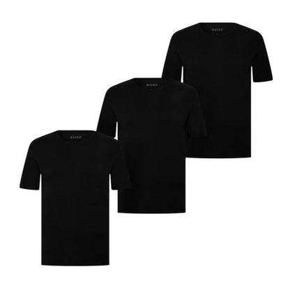 Front - Boss Mens Embroidered Logo Crew Neck T-Shirt (Pack of 3)
