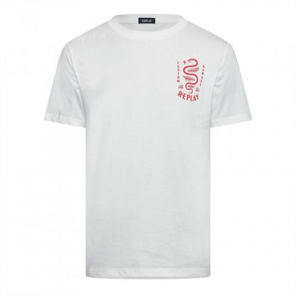 Front - Replay Mens Snake Cotton T-Shirt