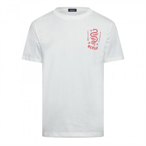 Front - Replay Mens Snake Cotton T-Shirt