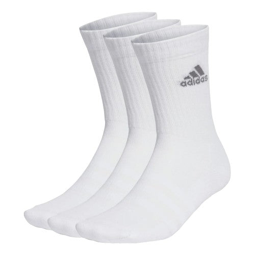 Front - Adidas Unisex Adult Logo Cushioned Crew Socks (Pack of 3)