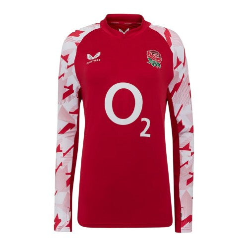 Front - Castore Womens/Ladies England Red Roses Drill Top