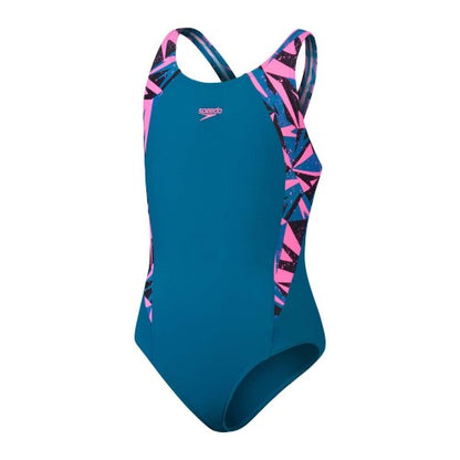Front - Speedo Girls Muscleback One Piece Swimsuit