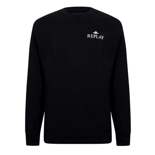 Front - Replay Mens Logo Crew Neck Sweatshirt