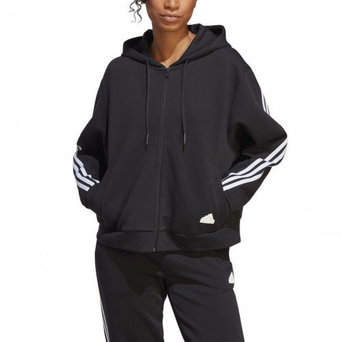 Front - Adidas Womens/Ladies Future Icons Striped Full Zip Hoodie