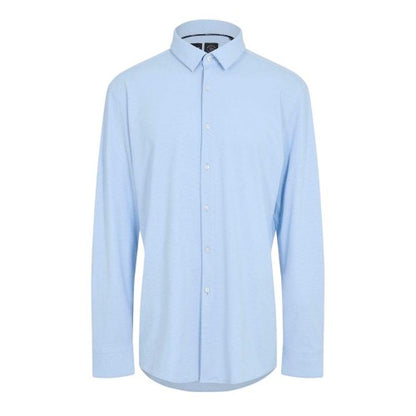 Front - Boss Mens Plain Collared Regular Long-Sleeved Shirt