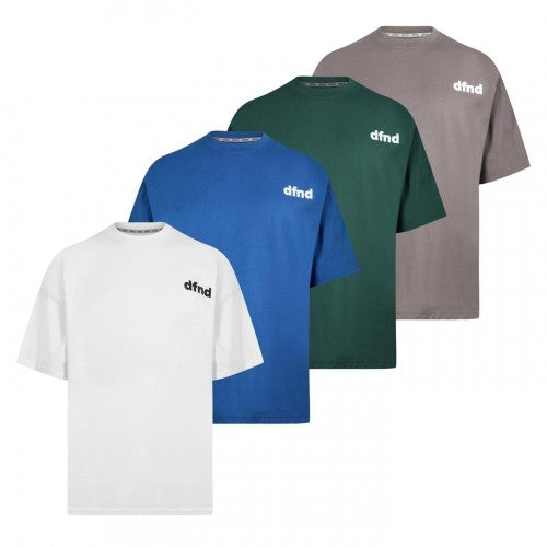 Front - DFND London Mens Logo T-Shirt (Pack of 4)