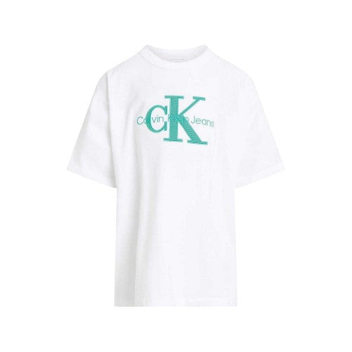 Front - Calvin Klein Childrens/Kids Jeans Appliqué T-Shirt