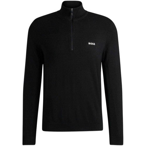 Front - Boss Mens Zip Neck Regular Pullover