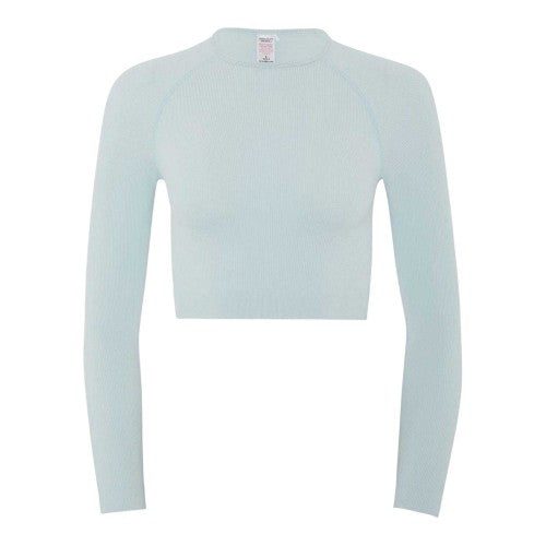 Front - HIIT Womens/Ladies Ribbed Slim Crop Sweatshirt